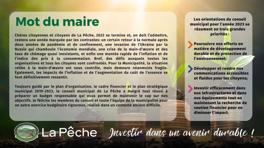 Gestion financière 1 mot du maire budget 2023