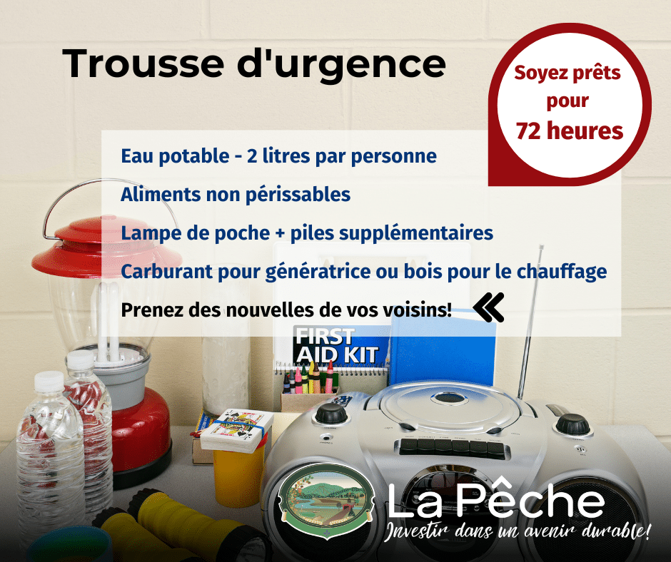 Mesures d'urgences 1 trousse 72 hres