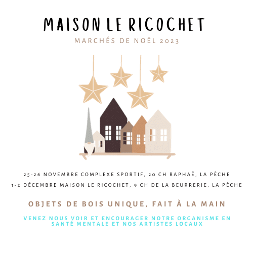 Marché de Noël 2023, le 25-26 novembre et 1-2 décembre à la Maison le Ricochet 1 MAison le ricochet salon noel 2023