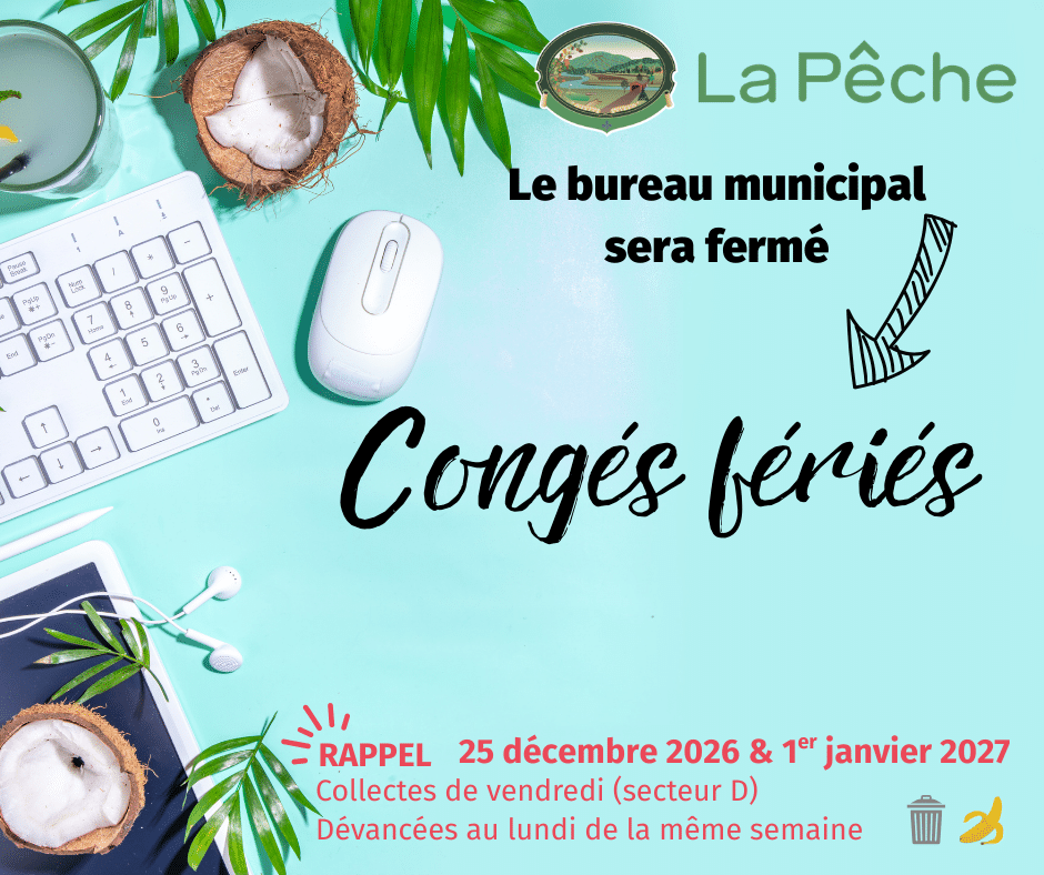 Rappel bureau ferme conge fetes