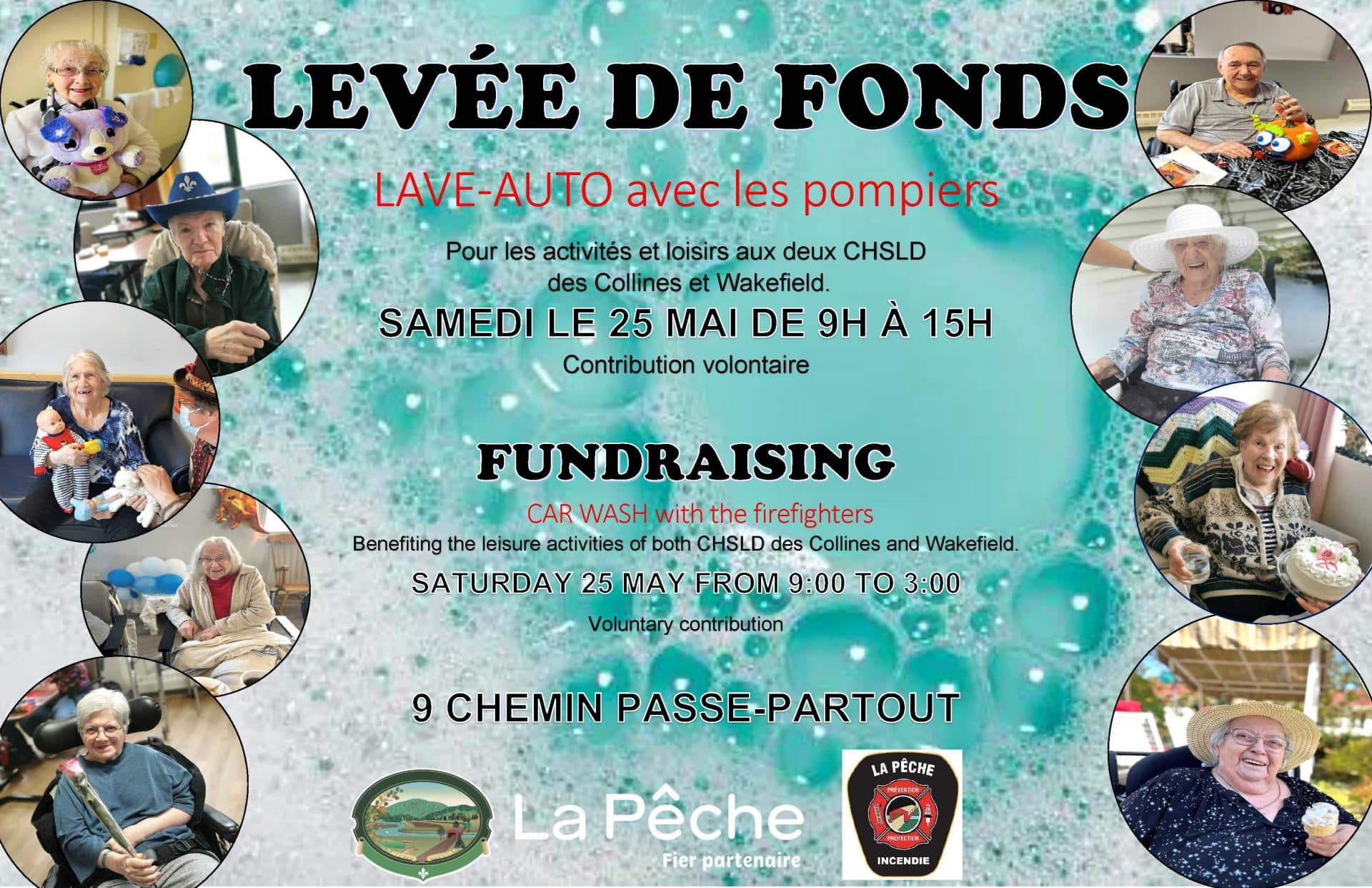 Lave-auto avec les pompiers de 9 h à 15 h 1 25 mai 2024 lave auto chsld