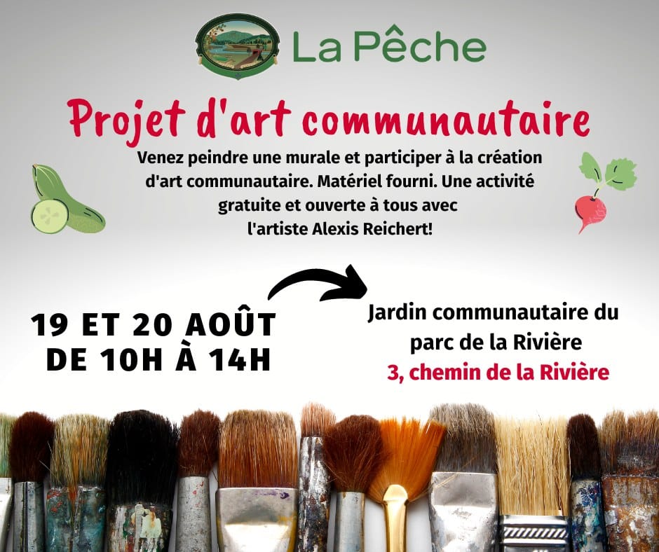 Projet d'art communautaire, de 10 h Ă 14 h đš 1 Projet dart communautaire 19 et 20 aout