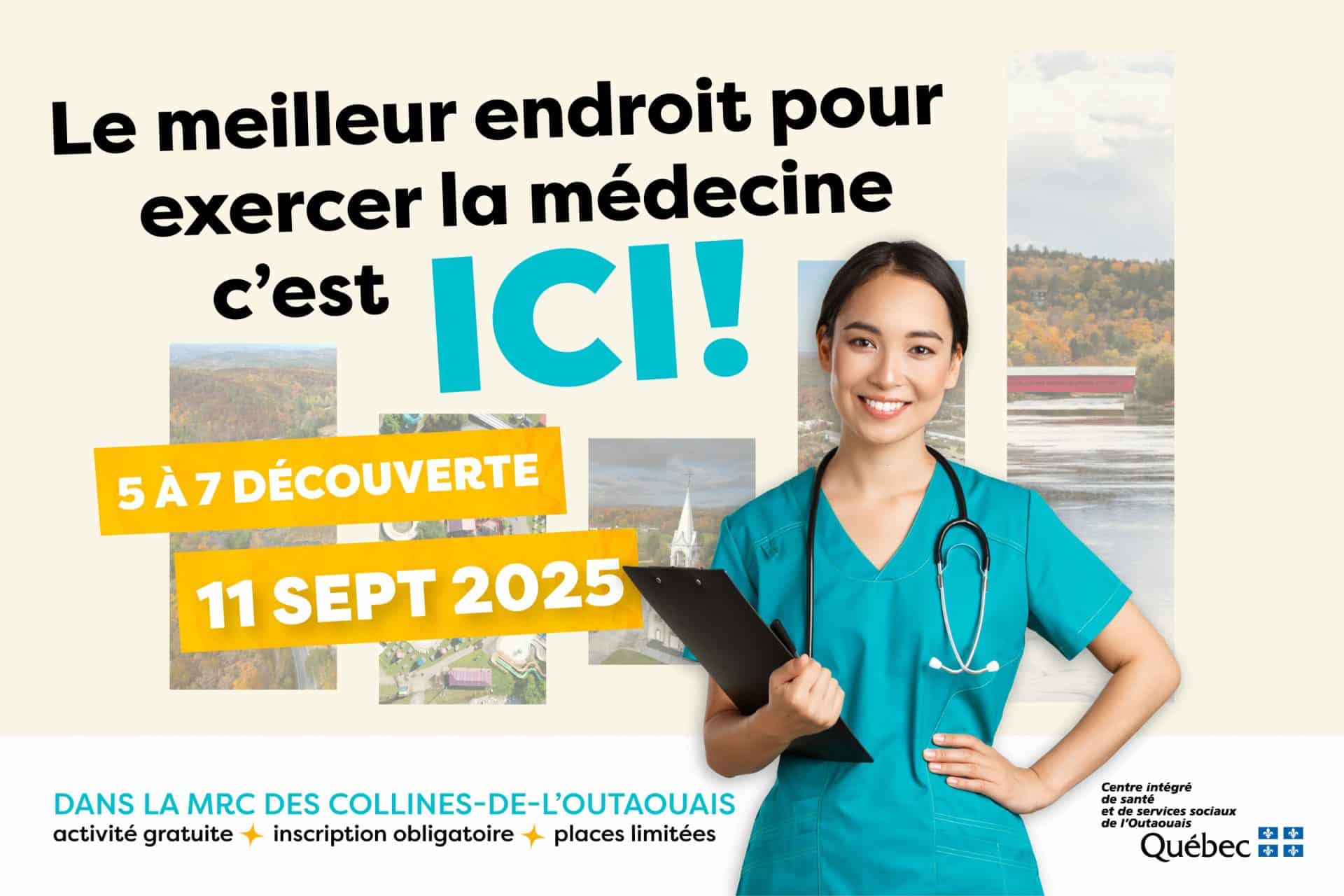 Le meilleur endroit pour exercer la mĂ©decine c'est ici! đ©ș, de 17 h Ă 19 h 1 1 web medecins collines