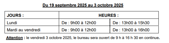 Dates de candidature