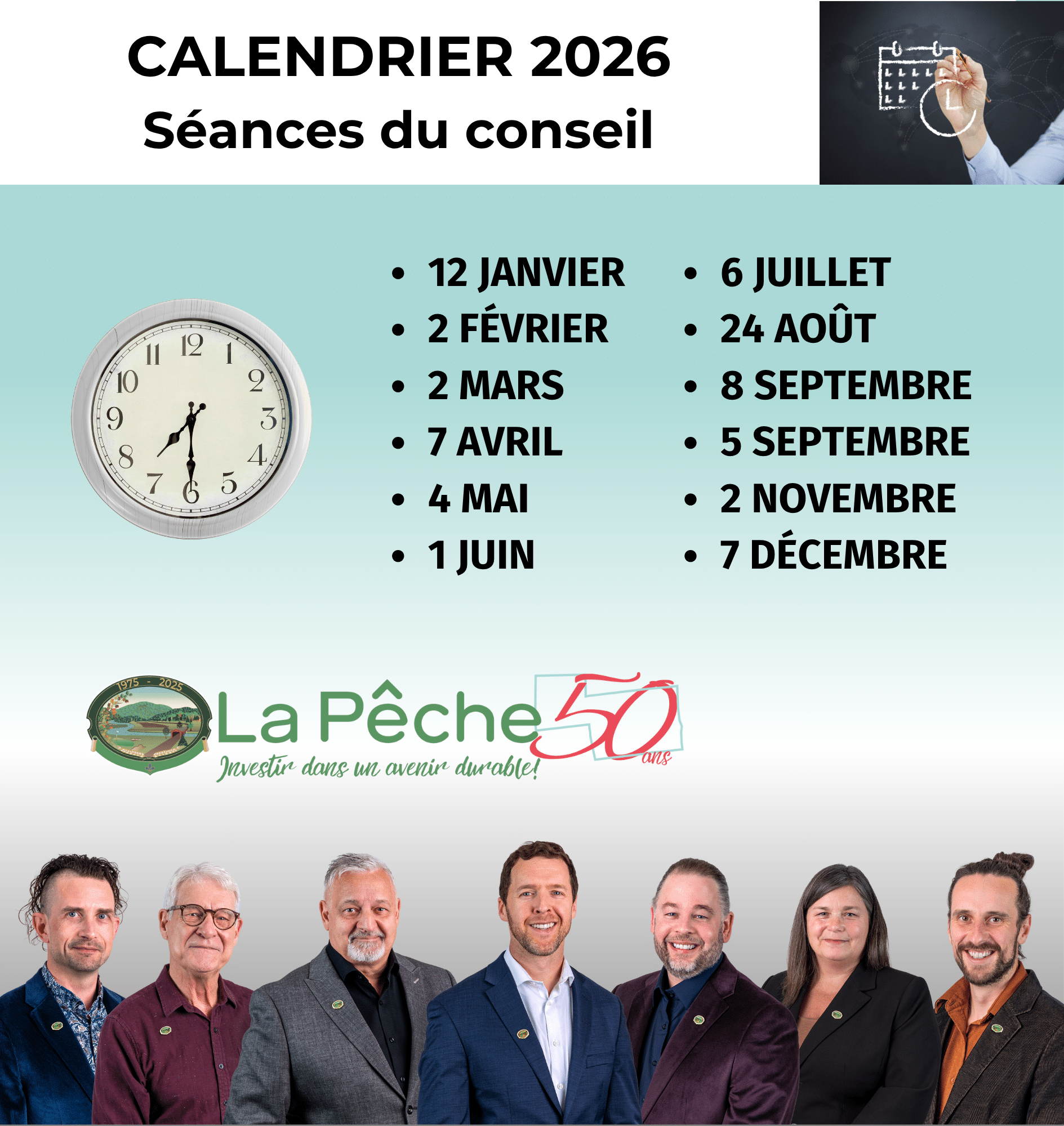 dates seances du conseil 2026