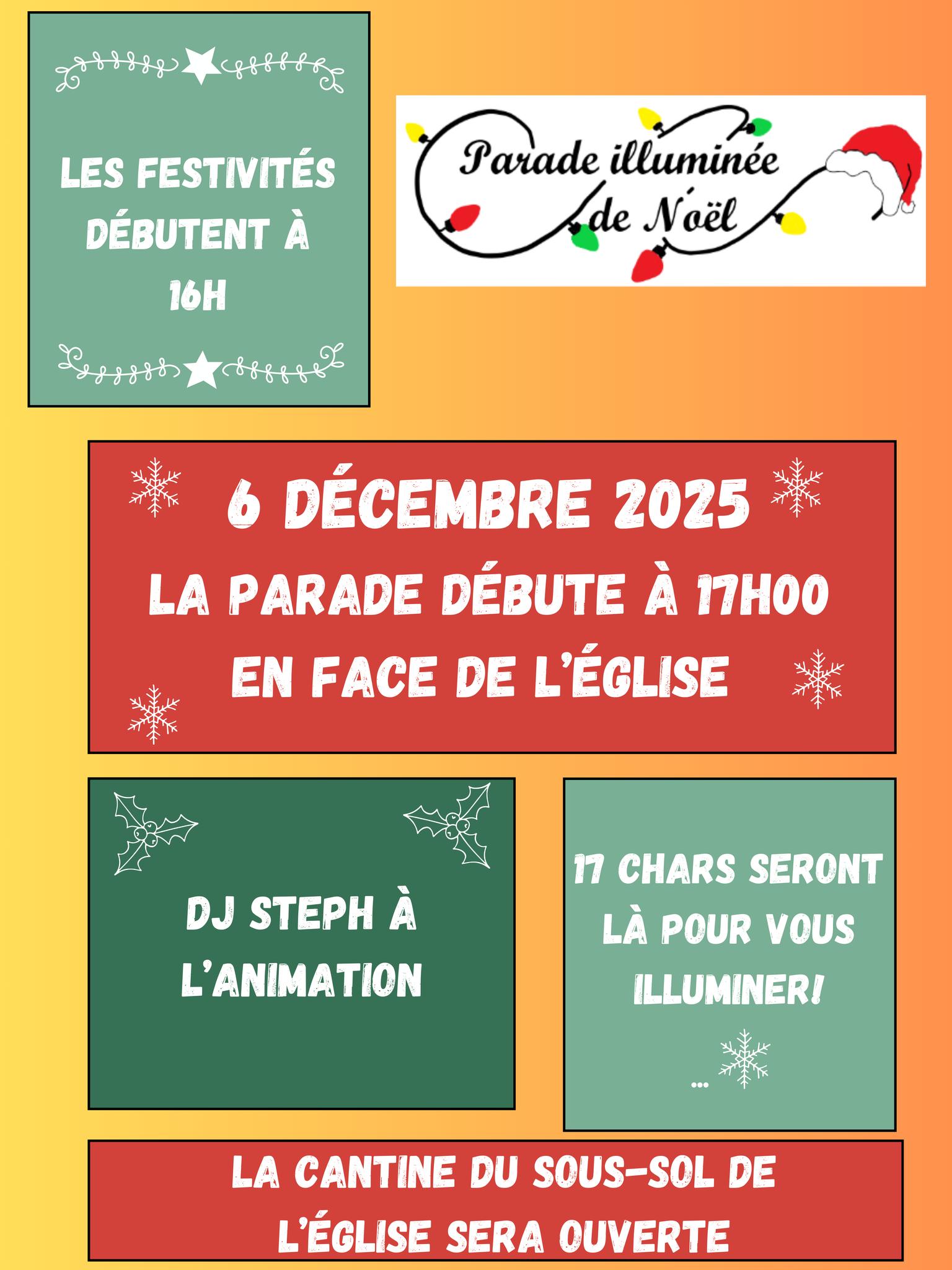 PArade Illuminee Noel 6 decembre 2025
