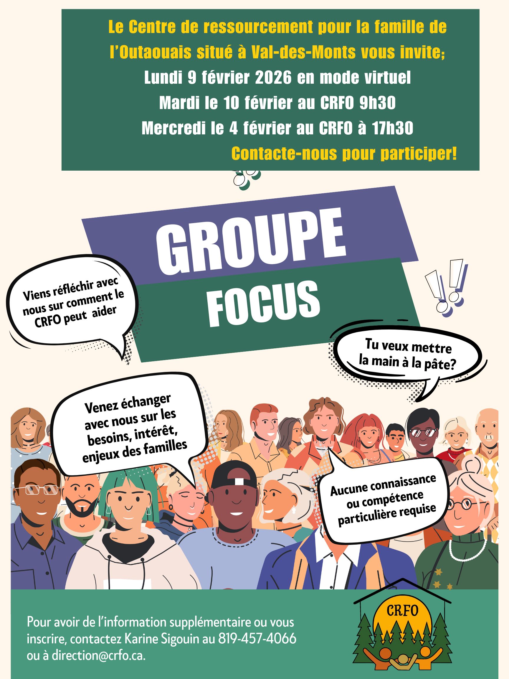 Affiche groupe focus 4 9 10 fevrier 2026