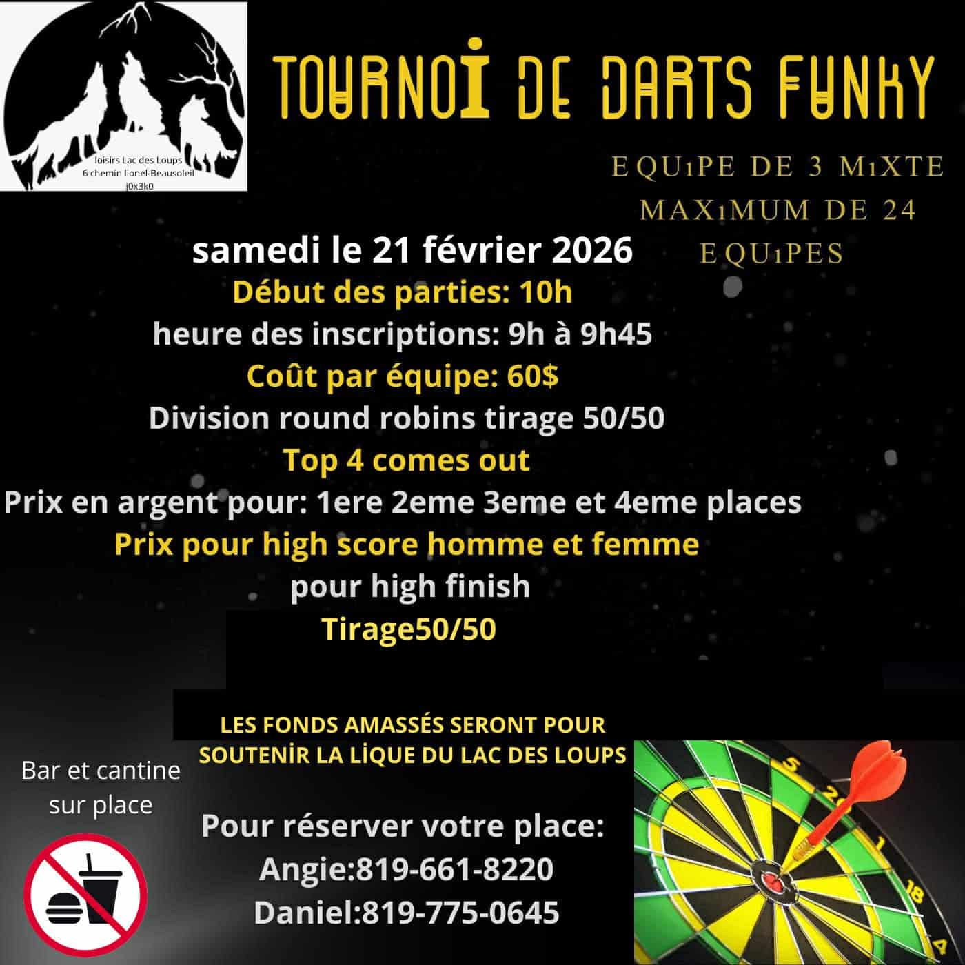 Tournoi de dart 21 fevrier 2026