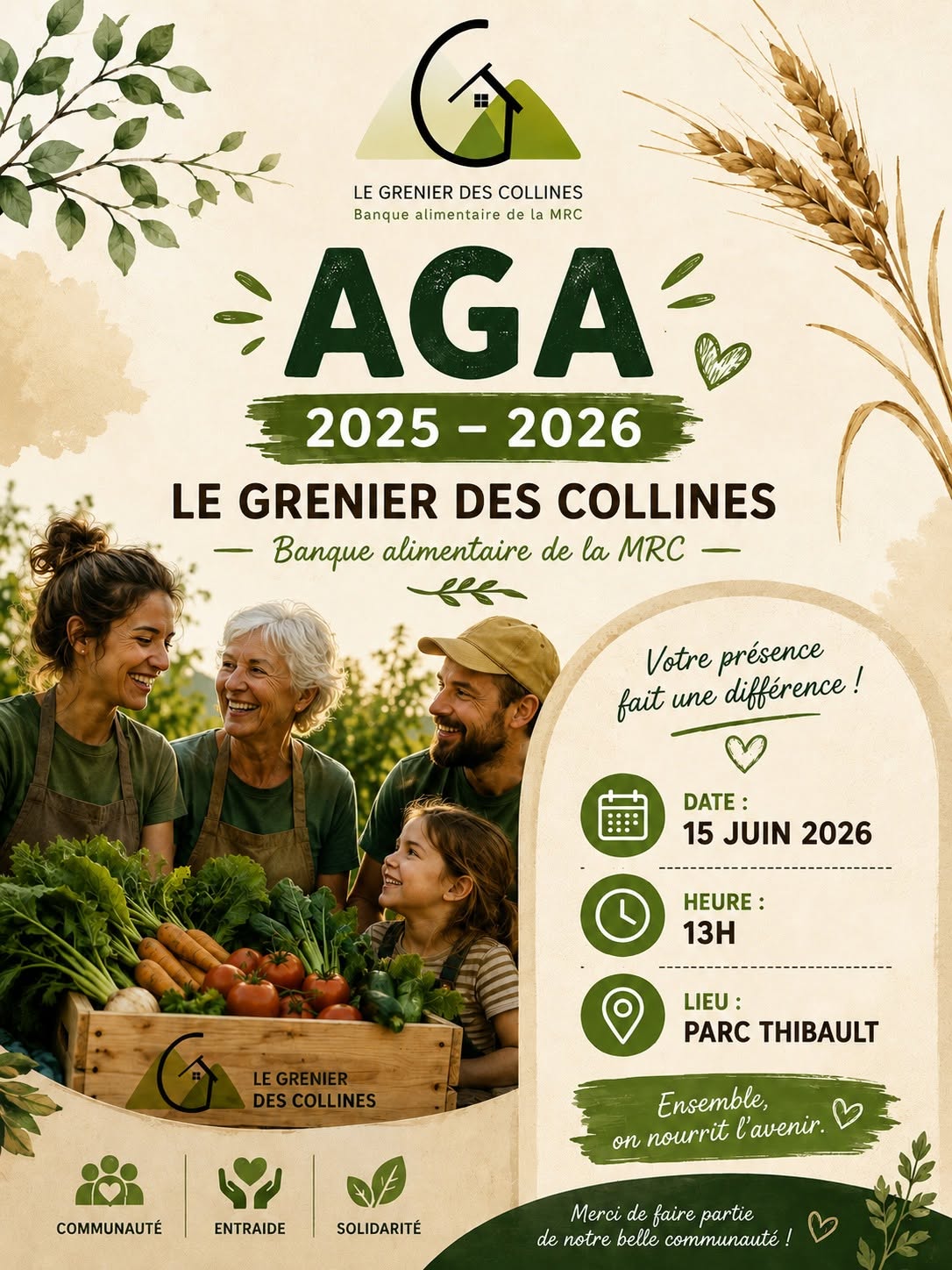 15 juin 2026 AGA Le Grenier des Collines Banque alimentaire